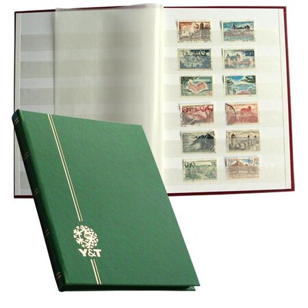 PERFECTA : Classeur fixe pour timbres (Petit modèle-Pages Blanches-32p. Vert)