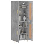 vidaXL Buffet haut Gris béton 69 5x34x180 cm Bois d'ingénierie