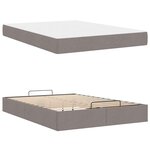 vidaXL Cadre de lit avec matelas avec matelas 2 Pièces Taupe tissu