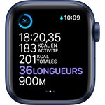 Apple Watch Series 6 GPS, 40mm Boîtier en Aluminium Bleu avec Bracelet Sport Bleu Intense