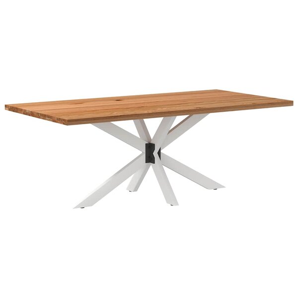 vidaXL Table à manger marron clair bois de chêne massif rectangulaire