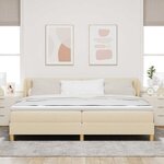 vidaXL Lit à ressorts avec matelas Crème 200 x 200 cm tissu