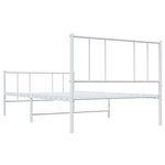 vidaXL Cadre de lit métal sans matelas avec pied de lit blanc 75x190cm