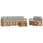 vidaXL Ensemble de canapés d'extérieur 7 pc Gris Naturel et Clair