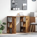 vidaXL Bureau d'angle Vieux bois Bois massif de récupération Moyen