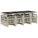 vidaXL Ensemble à manger de jardin et coussins 13 Pièces gris clair rotin