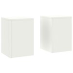 vidaXL Supports de Plantes Extérieurs Pillar 2 Pièces Blanc 24x24x35 cm Acier