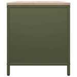 vidaXL Étagère à bois de chauffage avec plateau en bois vert olive