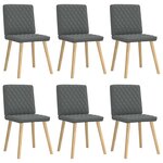 vidaXL Chaises à manger lot de 6 gris foncé tissu