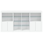 vidaXL Buffet avec lumières LED blanc 202x37x100 cm