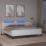 vidaXL Cadre de lit avec bandes LED Blanc 180 x 200 cm Simili cuir