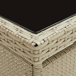 vidaXL Ensemble à manger de jardin 3 Pièces Beige Résine tressée et verre