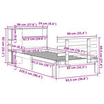 vidaXL Lit bibliothèque sans matelas 90x200 cm bois de pin massif