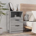 vidaXL Table de chevet Sonoma gris Bois d'ingénierie
