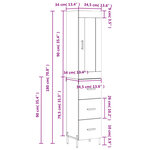 vidaXL Buffet haut Blanc 34 5x34x180 cm Bois d'ingénierie