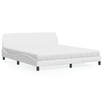 vidaXL Lit avec matelas blanc 180x200 cm similicuir