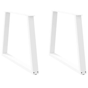 vidaXL Pieds de table à manger en forme de V 2 pièces blanc 100 x (72-73 3) cm acier