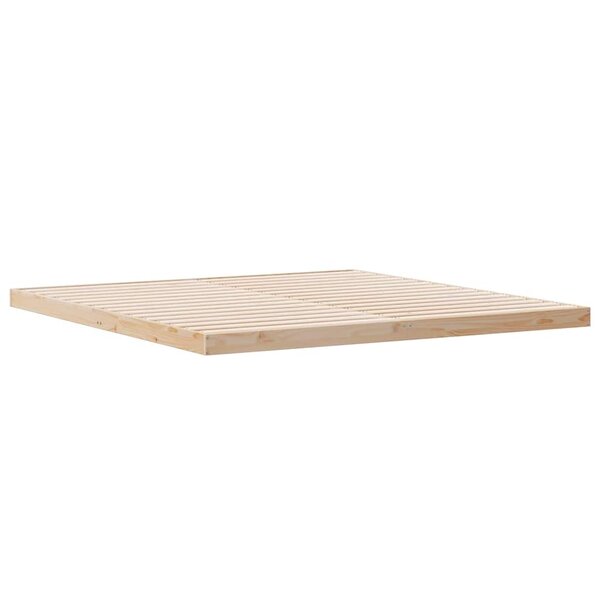 vidaXL Cadre de lit surélevé Naturel 180 x 210 cm Bois de pin massif