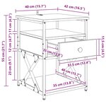 vidaXL Cabinet de chevet 2 Pièces chêne artisanal 40 x 42 x 55 cm