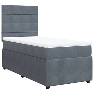 vidaXL Sommier à lattes de lit et matelas Gris foncé 80x200 cm Velours