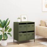 vidaXL Buffet vert olive 68x39x73 5 cm acier laminé à froid