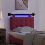 vidaXL Tête de lit suspendue Avec lumière LED Bordeaux Simili cuir