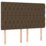 vidaXL Cadre de lit avec tête de lit marron foncé 140x200 cm Tissu