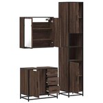 vidaXL Ensemble de meubles de salle de bain 3 Pièces Chêne marron