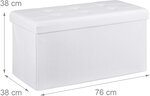 Tabouret banquette pouf de rangement pliant coffre repose-pieds 76 cm lin blanc 13_0002337_6