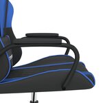 vidaXL Chaise de jeu de massage Noir et bleu Similicuir