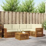 vidaXL Ensemble de canapé d'angle avec coussin 6 Pièces Naturel et Crème