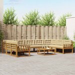 vidaXL Ensemble de canapés d'extérieur 10 Pièces Naturel et Beige