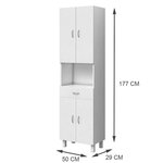 Colonne de salle de bain 4 portes - Blanc - 50 cm