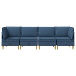 vidaXL Canapé modulaire avec rangement 4 Pièces Bleu Tissu