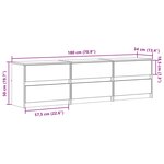 vidaXL Meuble TV avec LED sonoma gris 180x34x50 cm bois d'ingénierie