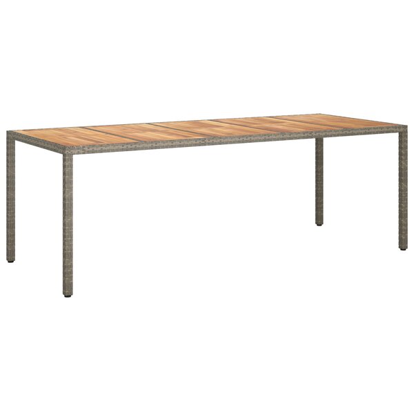 vidaXL Table de Restauration de Jardin Grise 250x100x75 cm Rattan Poly