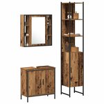 vidaXL Meubles de salle de bain 3 Pièces Marron Bois d'ingénierie