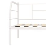 vidaXL Cadre de lit de jour sans matelas blanc métal 90x200 cm