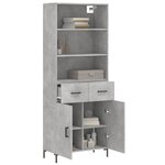 vidaXL Buffet haut Gris béton 69 5x34x180 cm Bois d'ingénierie