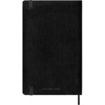 Carnet piqué moleskine souple noir 13 x 21 cm - ivoire uni -192 pages