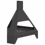 vidaXL Brasero Noir 50 x 43 x 52 cm Acier patiné