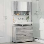 vidaXL Ensemble de mobilier de salle de bain 2 Pièces Gris Sonoma