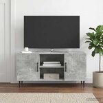 vidaXL Meuble TV Gris béton 102 x 34 5 x 50 cm Bois d'ingénierie