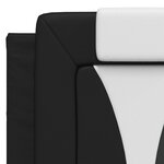 vidaXL Lit avec matelas noir et blanc 140x200 cm similicuir