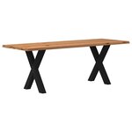 vidaXL Table à manger et bord naturel bois massif chêne rectangulaire