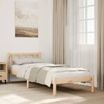 vidaXL Cadre de lit extra long sans matelas 80x220 cm bois massif pin