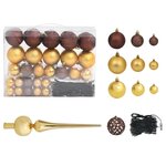 Vidaxl arbre de noël mince avec led et boules bleu 240 cm