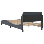 vidaXL Cadre de lit avec tête de lit Gris foncé 100x200 cm Velours