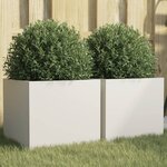 vidaXL Jardinières 2 Pièces blanc 32x30x29 cm acier