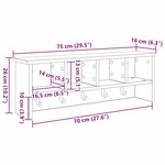 vidaXL Porte-manteau mural Blanc 75 x 16 x 26 cm Bois d'ingénierie